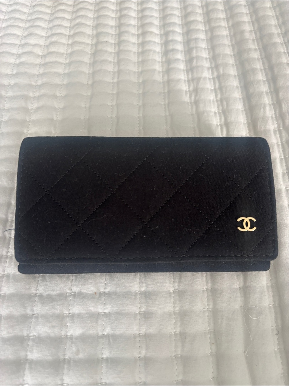 CHANEL Black Sunglasses Case with White Logo